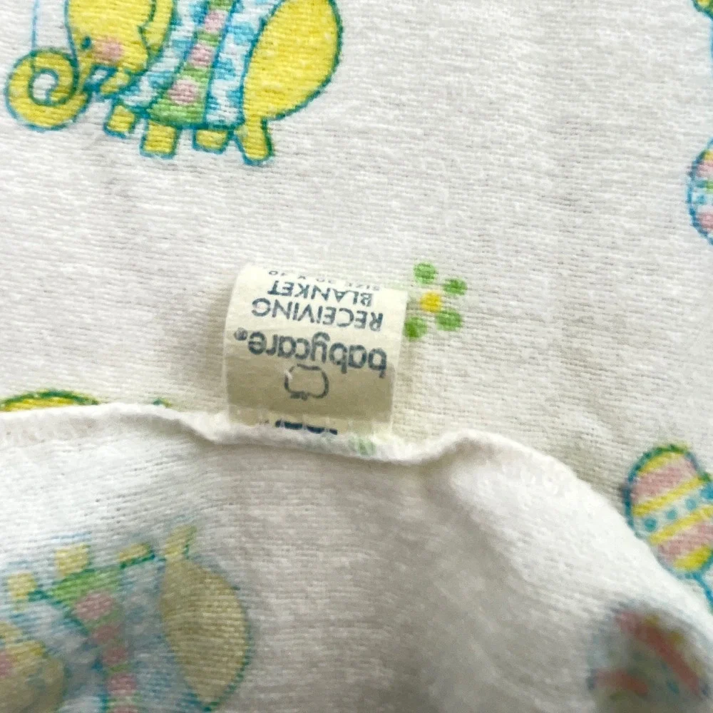 Baby Care Receiving Blanket Set 2 Pack Vintage Teddy Bear Elephant 30x40 Cotton